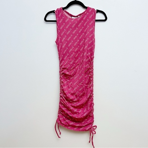 ASOS ODolls Collection Women’s US 8 Pink Motif Detail Ruched Sweater Mini Dress - Picture 1 of 10